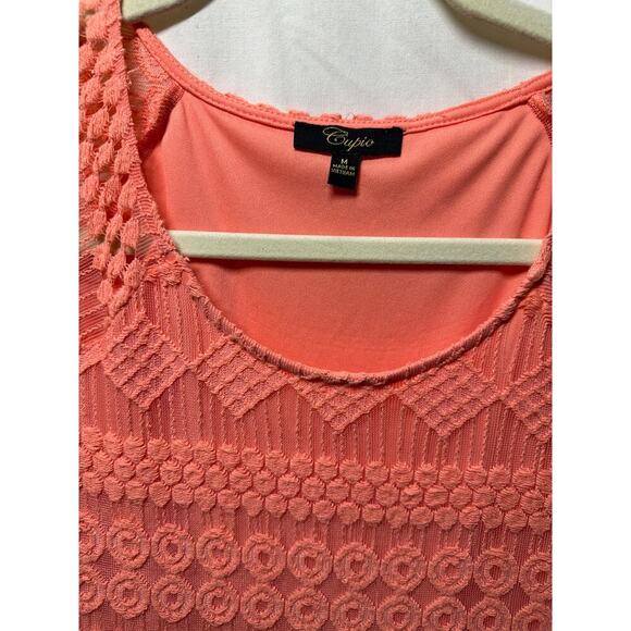 Cupio Coral Lace Fit-and-Flare Dress - Size Medium - Picture 3 of 4